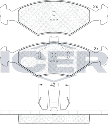 Тормозные колодки Icer передние для Fiat Albea 1996-2012. Артикул 181596