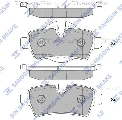 Тормозные колодки Sangsin Hi-Q задние для MINI Coupe R58 2010-2015. Артикул SP2246