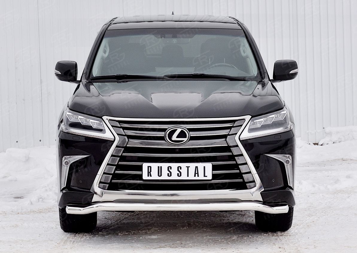 Защита RusStal переднего бампера d63 волна для Lexus LX450d III 2-й рестайлинг 2015-2026 (кроме F-Sport). Артикул LLX4Z-002511