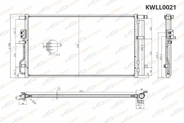 Радиатор кондиционера Hyundai Tucson Sportage 15 ) 2 0i (Korwin) Korwin. Артикул KWLL0021