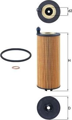 Масляный фильтр Mahle-Knecht. Артикул OX 1302D