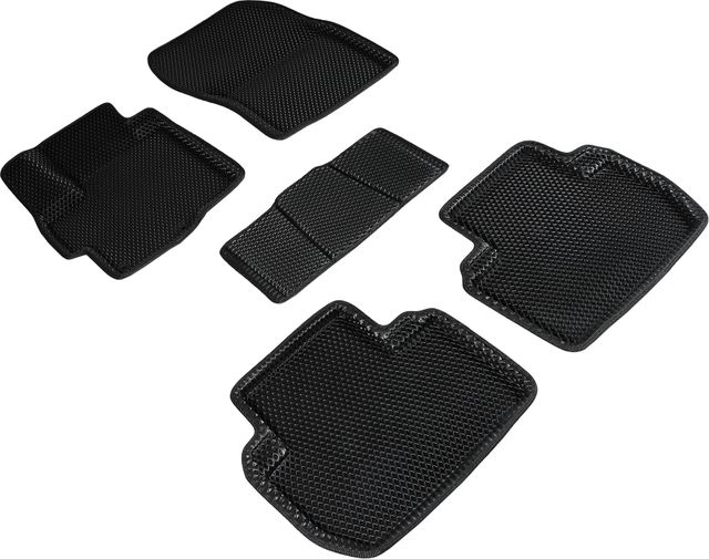 Коврики Seintex 3D EVA ромб для салона Mitsubishi Outlander III 2012-2026 ЧЕРНЫЕ. Артикул 95239