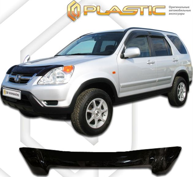 Дефлектор СА Пластик для капота (Classic черный) Honda CR-V 2001-2006. Артикул 2010010100865