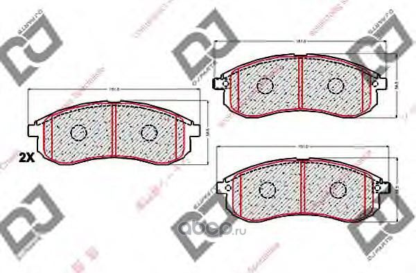 Колодки тормозные дисковые (DJ Parts). Артикул BP1819