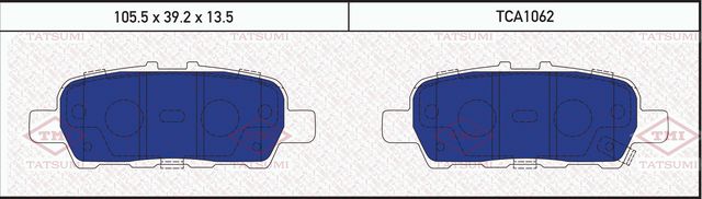 Колодки тормозные INFINITY/NISSAN FX35/37/45/QASHQAI/X-TRAIL 03- задн. (Tatsumi). Артикул TCA1062