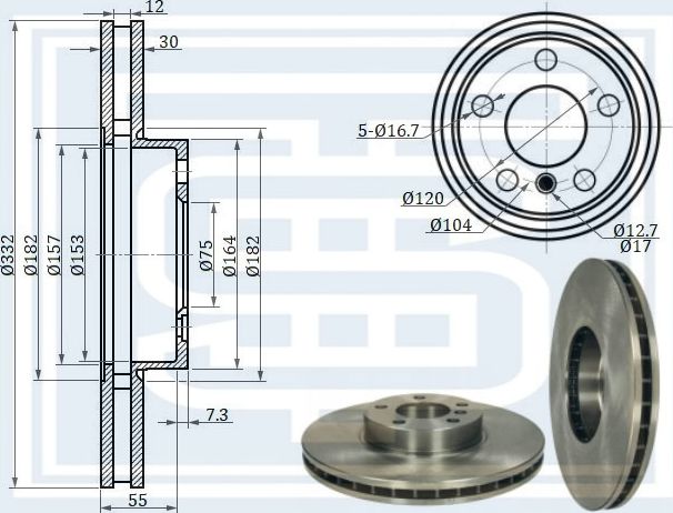 Диск тормозной перед (Starke). Артикул 171932