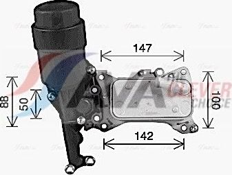 Радиатор масляный (маслоохладитель) для двигателя AVA (алюминий) для Jeep Patriot 2011-2017. Артикул MS3741H