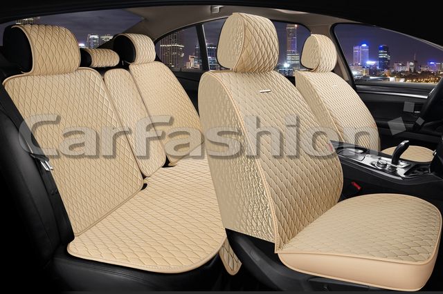 Накидки универсальные CarFashion Rubin Plus для авто, цвет Бежевый/Бежевый/Бежевый. Артикул 22696
