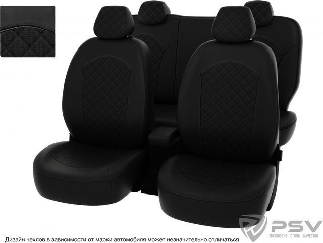 Чехлы PSV Оригинал на сидения для ВАЗ 21099 1990-2011, цвет Черный/отстрочка черная. Артикул 130949