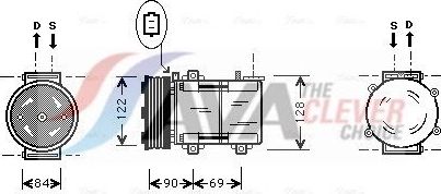 Компрессор кондиционера AVA для Ford Maverick II 2001-2007. Артикул FDK352