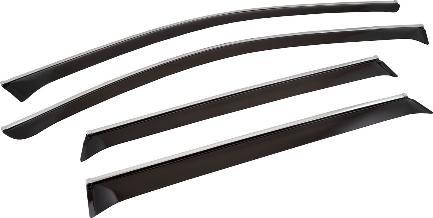 Дефлекторы Chromex для окон (c хром. молдингом) (4 шт.) Volkswagen Touareg II 2010-2018. Артикул CHROMEX.63001