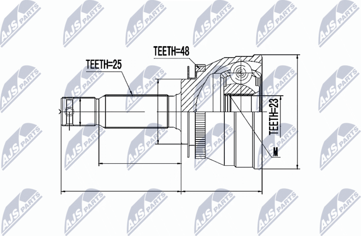 Шрус наружный (граната) NTY. Артикул NPZ-HY-503