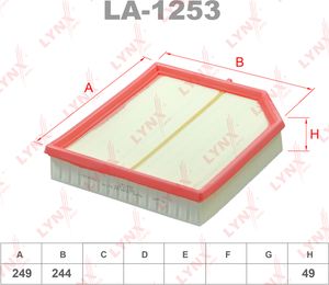 Воздушный фильтр LYNXauto для Geely Tugella I 2020-2025. Артикул LA-1253