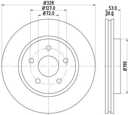 Тормозной диск Trialli передний для Jeep Commander XK, XH 2005-2010. Артикул DF 117210