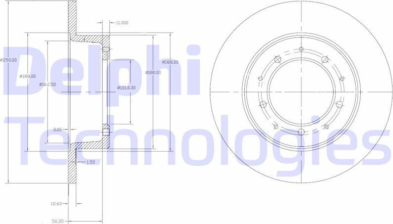 Тормозной диск Delphi. Артикул BG2799