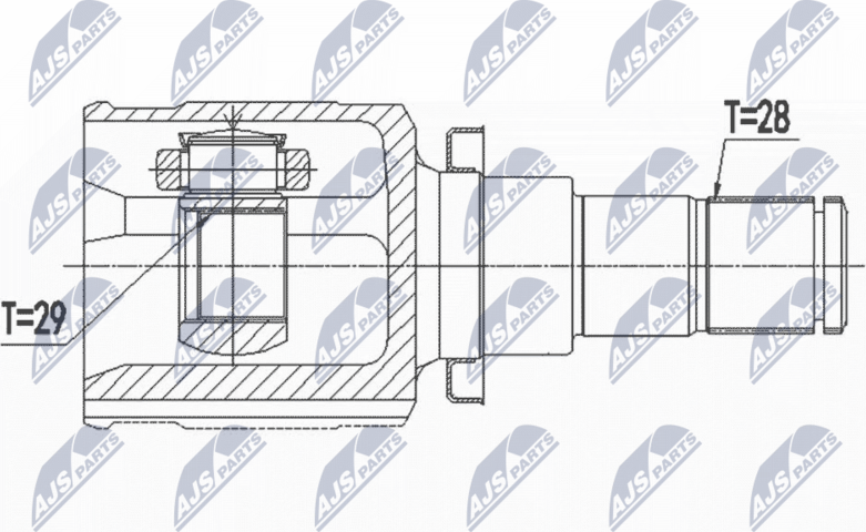 Шрус внутренний (граната) NTY. Артикул NPW-SU-038