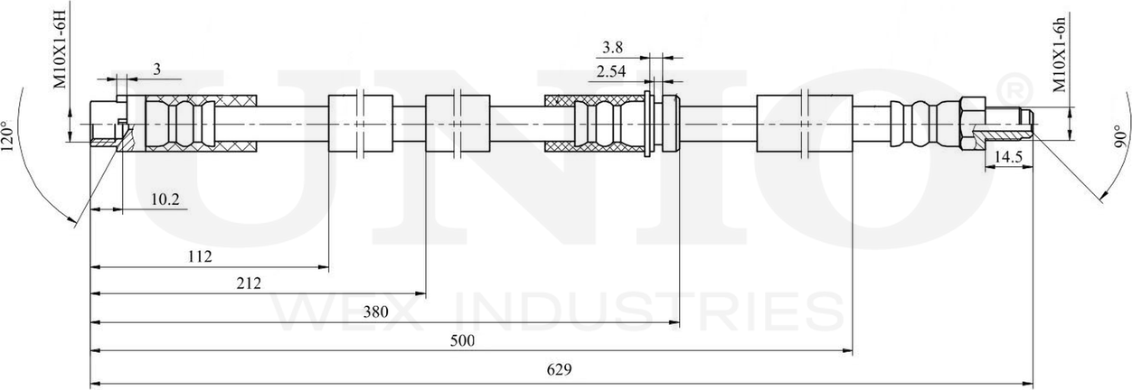 Шланг тормозной (Unio). Артикул BRH-10012