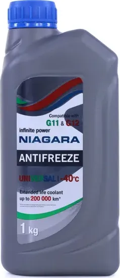 Антифриз NIAGARA UNIVERSAL G11 / G12 бесцветный -40C - 1 литр. Артикул 001001005006