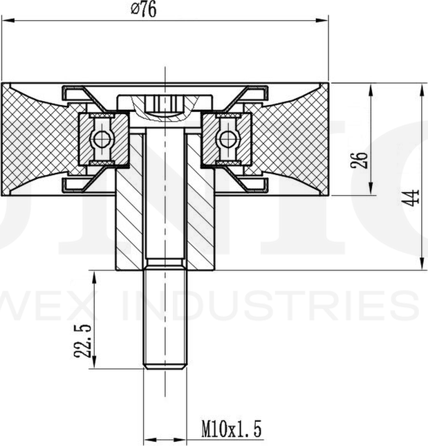 Ролик поликлинового ремня направляющий (Unio). Артикул TNS-10202
