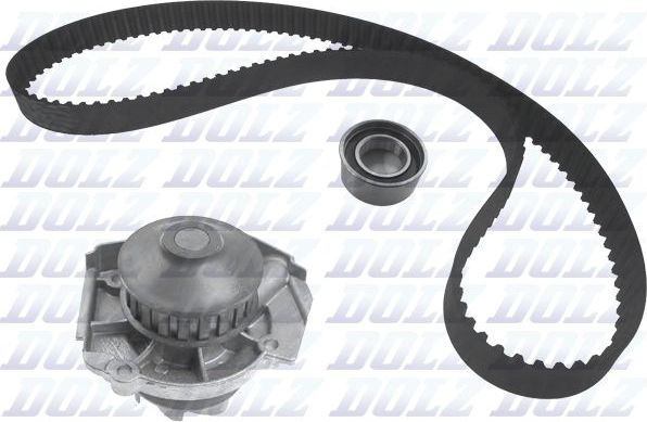 Помпа (водяной насос) с комплектом ремня ГРМ Dolz. Артикул KD088