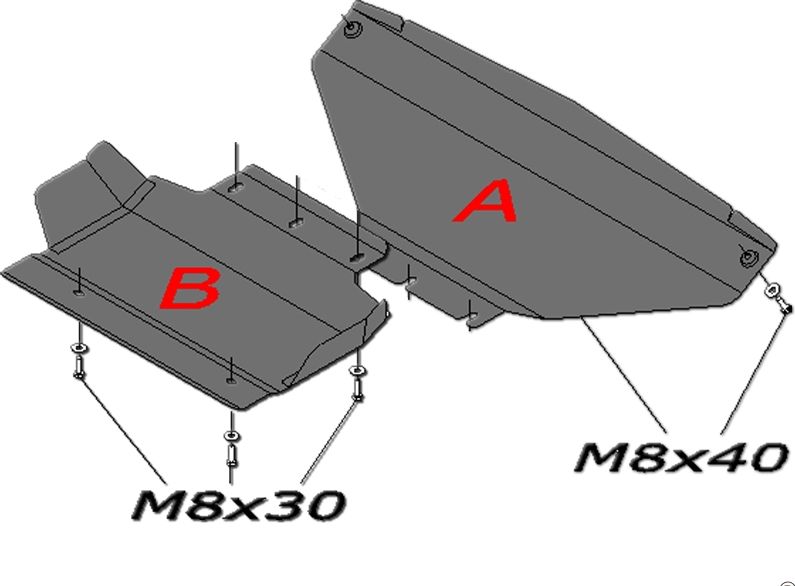 Защита алюминиевая Alfeco для радиатора Kia Mohave 2008-2016. Артикул ALF.11.19al
