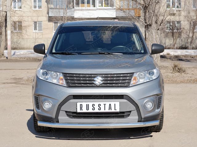 Защита "RusStal" переднего бампера d63 (секции) для Suzuk Vitara IV 2015-2026. Артикул SVZ-002638