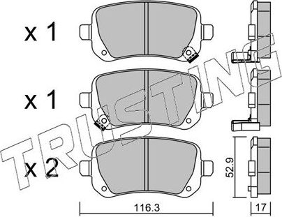 Тормозные колодки Trusting задние для Dodge Journey I 2008-2026. Артикул 881.0