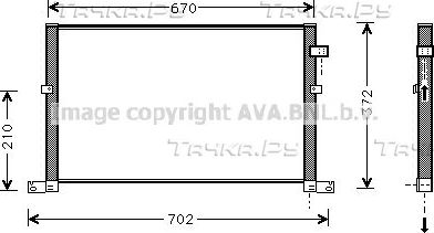 Радиатор кондиционера (конденсатор) AVA (алюминий). Артикул FD5334