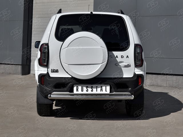 Защита RusStal заднего бампера d63 (дуга) для Lada Niva Travel 2021-2025. Артикул LNTZ-003565