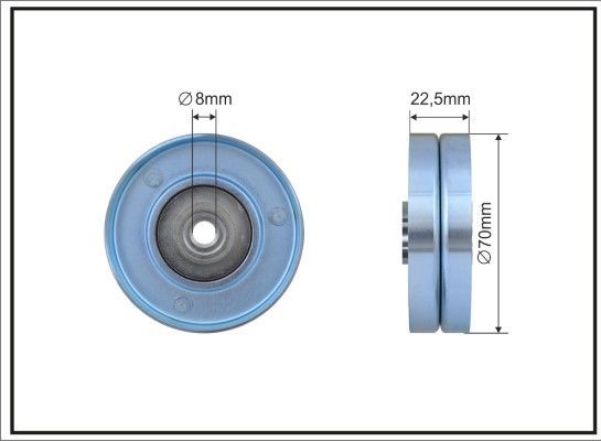 Направляющий (ведущий) ролик приводного поликлинового ремня Caffaro (Металл). Артикул 407-14