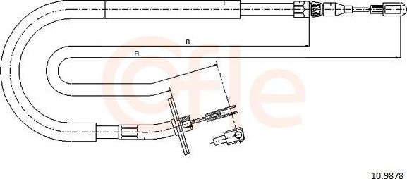 Трос ручника (тросик ручного тормоза) Cofle задний правый для Mercedes-Benz Sprinter 904 1996-2006. Артикул 10.9878