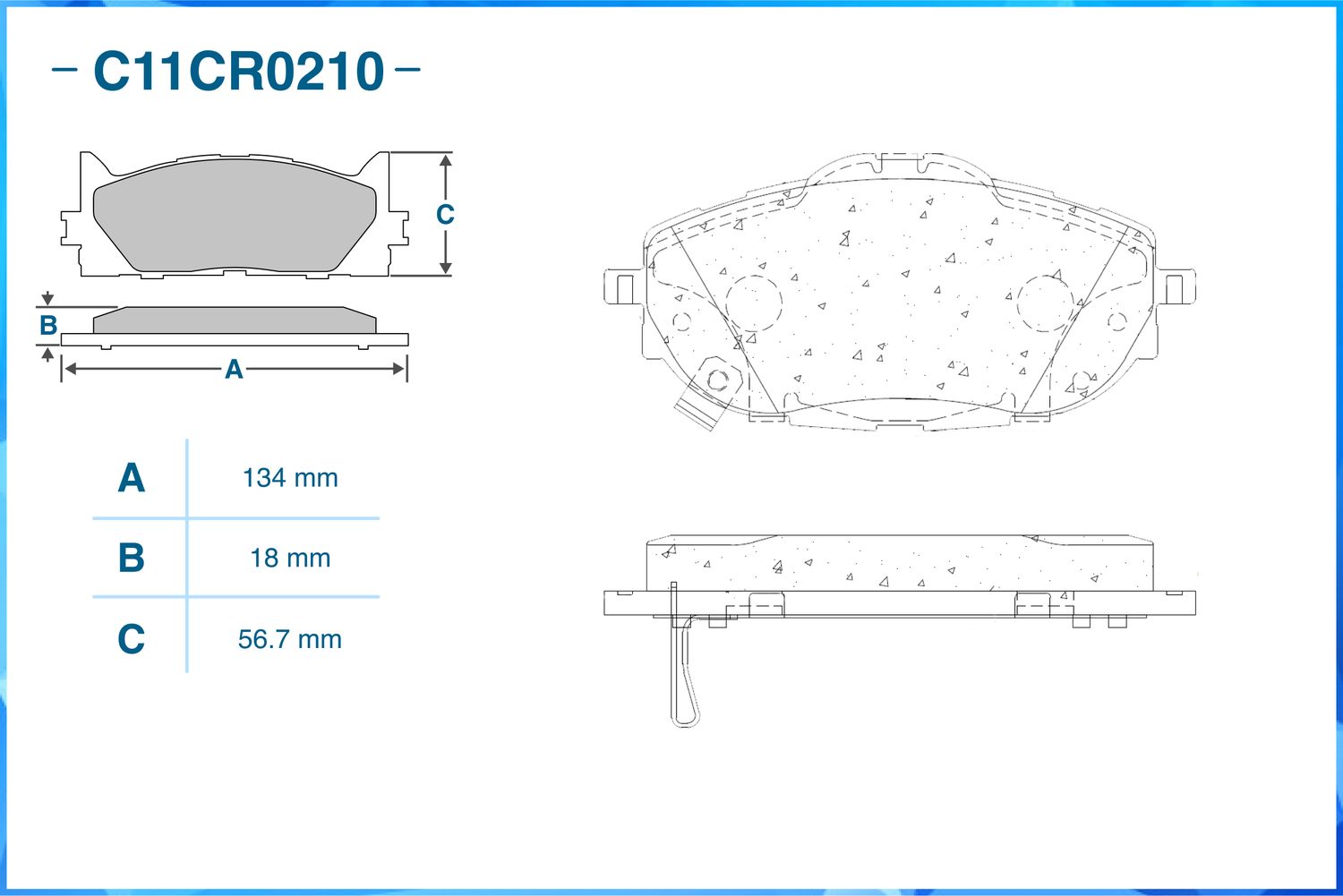 Колодки тормозные передние (Low Metallic) (Cworks). Артикул C11CR0210