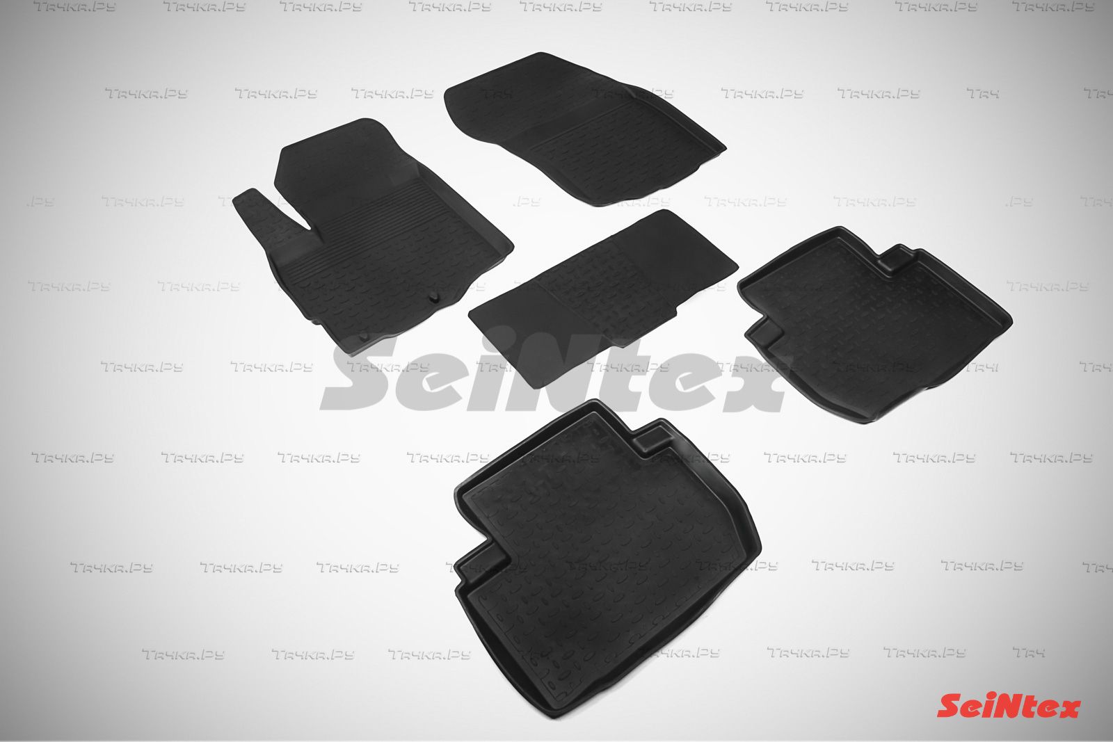Коврики резиновые Seintex с высоким бортиком для салона Citroen C-Crosser 2007-2013. Артикул 82129