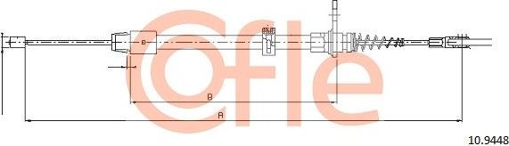 Трос ручника (тросик ручного тормоза) Cofle. Артикул 92.10.9448