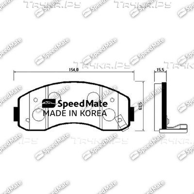 Тормозные колодки SpeedMate передние для Kia Bongo IV 2003-2026. Артикул SM-BPK004