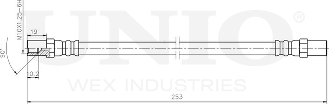 Шланг тормозной (Unio). Артикул BRH-10099