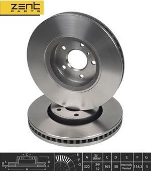 Тормозной диск Zentparts. Артикул Z06186