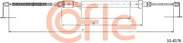 Трос ручника (тросик ручного тормоза) Cofle задний правый для Citroen Xsara 1997-2005. Артикул 92.10.4576
