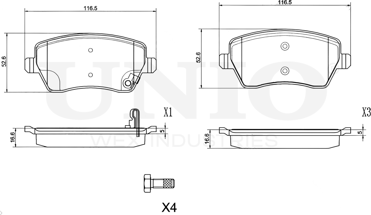 Колодки тормозные дисковые, комплект (Unio). Артикул BRP-20118