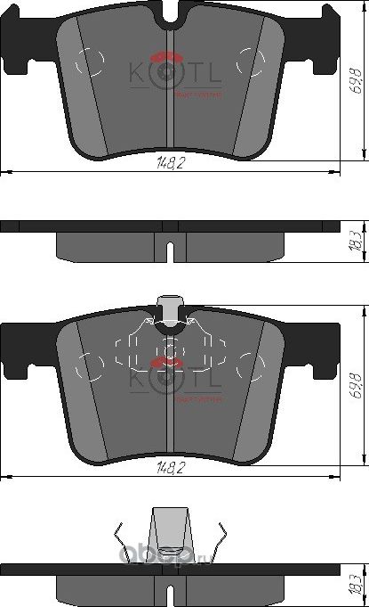 Колодки тормозные дисковые передние к-т BMW(1  2  3  4  X3  X4)- (Kotl) Kotl. Артикул 1942kt