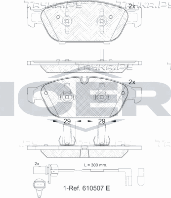 Тормозные колодки Icer передние для Audi A6 allroad IV (C8) 2018-2026. Артикул 181993
