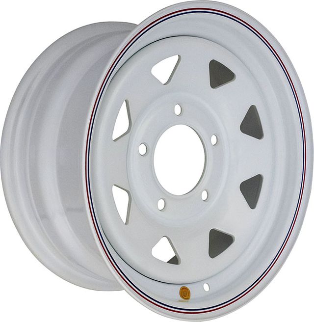 Колёсный диск OFF-ROAD Wheels усиленный стальной белый 5x139,7 7xR15 d98.5 ET+25 для ВАЗ ВАЗ 2131, 4х4 1977-2026 (треугольник). Артикул 1570-539985WH+25A17X
