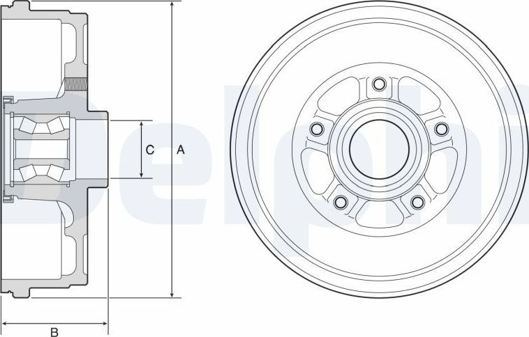 Тормозной барабан Delphi. Артикул BFR611