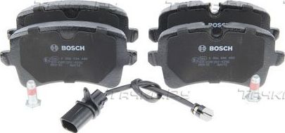 Тормозные колодки Bosch (Low-Metallic) задние для Audi A4 IV (B8) 2012-2015. Артикул 0 986 494 488