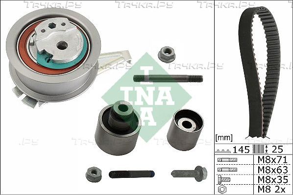 Ремень ГРМ с роликами (комплект) Ina для Skoda Kodiaq I 2018-2026. Артикул 530 0759 10