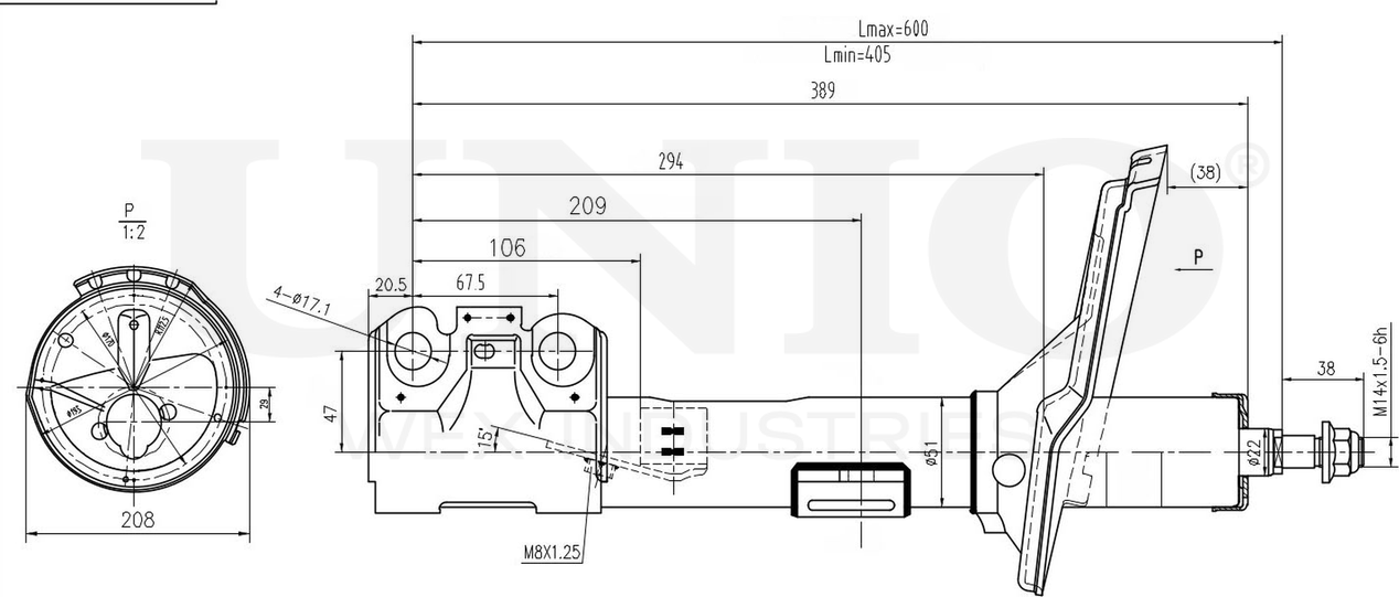 Амортизатор подвески (Unio). Артикул SAB-10166
