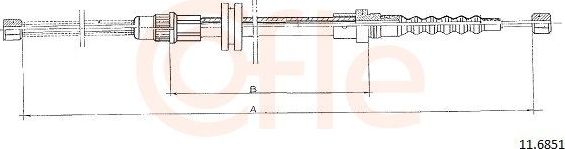 Трос ручника (тросик ручного тормоза) Cofle. Артикул 11.6851