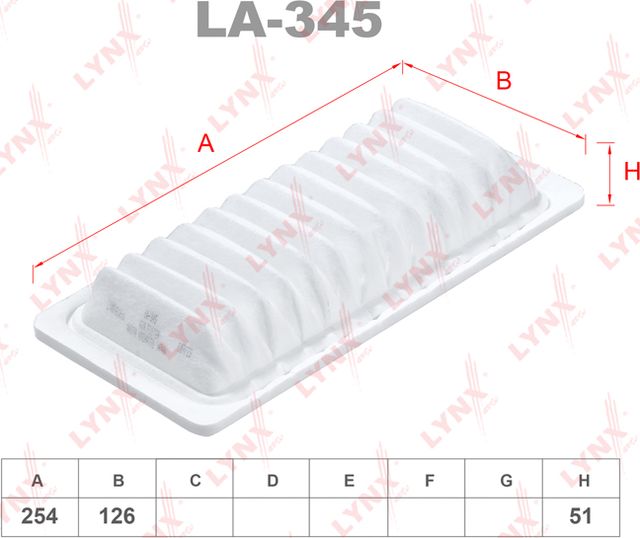 Воздушный фильтр LYNXauto для Mitsubishi Colt VI (Z20/Z30) 2004-2012. Артикул LA-345