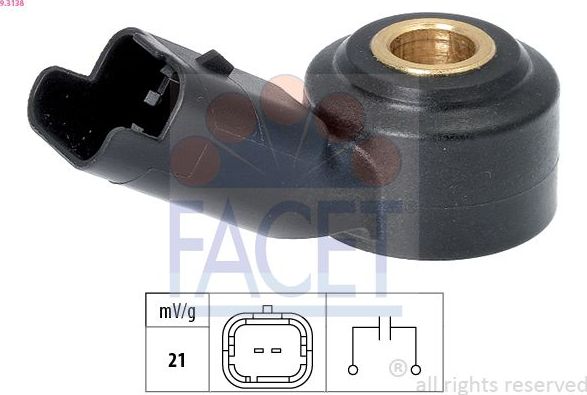 Датчик детонации Facet Made in Italy - OE Equivalent. Артикул 9.3138