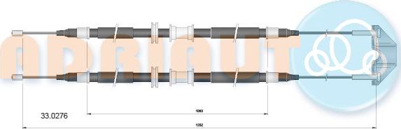 Трос ручника (тросик ручного тормоза) Adriauto. Артикул 33.0276